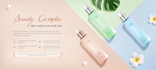 Vector realistic beauty cosmetics packaging for skin care