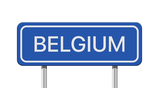 ベクトル 白い背景に隔離された現実的なベルギーの道路標識