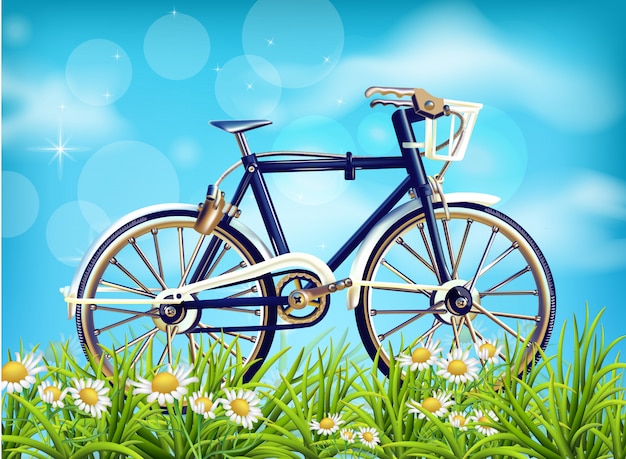 Realistic bicycle spring background