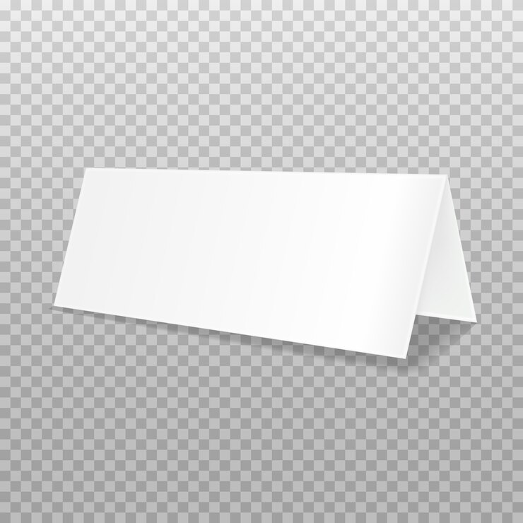 Vector realistic bifold paper brochures on transparent background with soft shadows. white booklet template. business card design