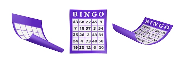 Vector realistic bingo lottery ticket with numbers