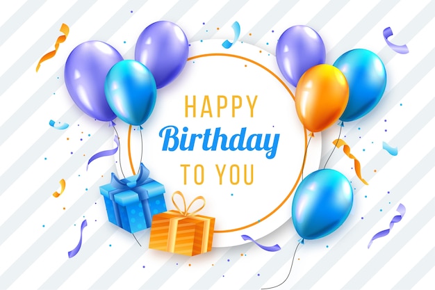 Vector realistic birthday background design