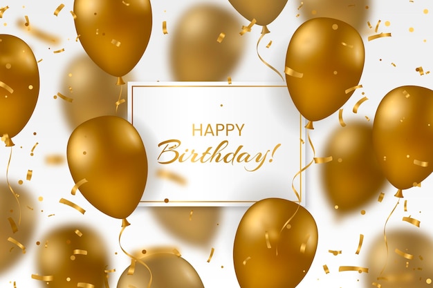 Vector realistic birthday background