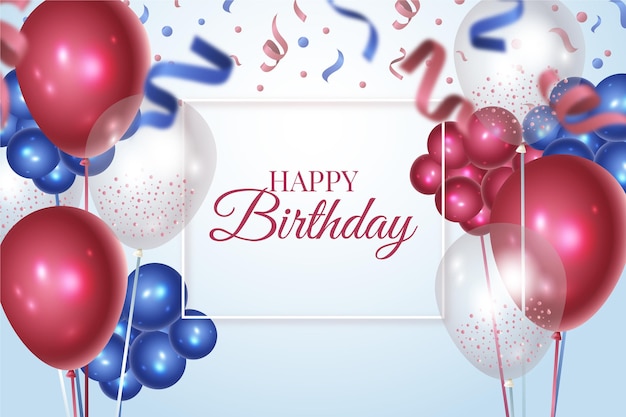 Vector realistic birthday background