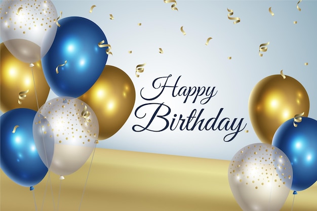 Vector realistic birthday background