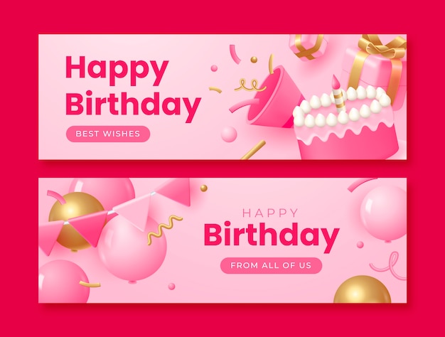 Realistic birthday template design