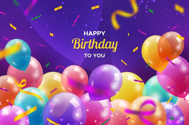 Vector realistic birthday wallpaper theme