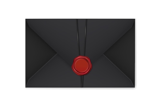 Vector realistic black envelopes with a stamp