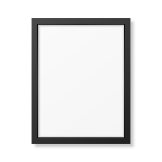 Vector realistic black frame a4 isolated on white.