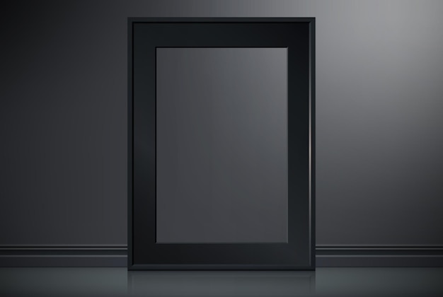 Вектор Реалистичная черная рамка на темном фоне презентации векторная иллюстрация