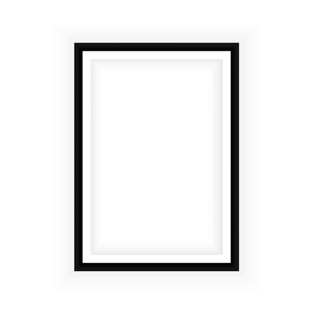 Vector realistic black frame isolated on white background perfect for your presentations vector illustration