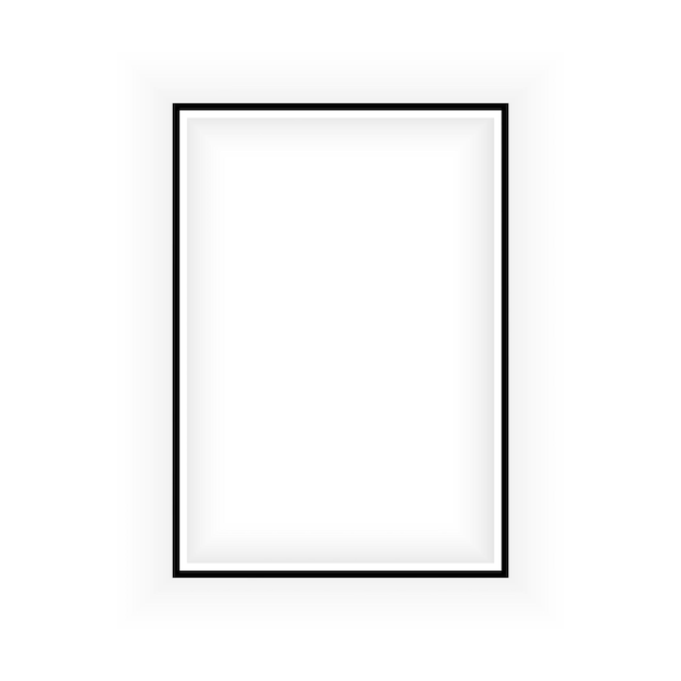 Vector realistic black frame isolated on white background perfect for your presentations