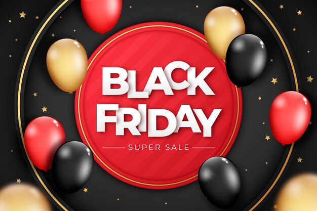 Realistic black friday background