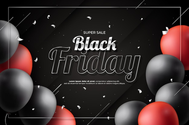 Realistic black friday background