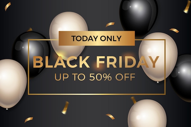 Realistic black friday background