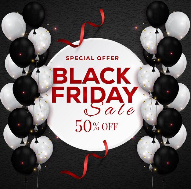 Realistic black friday background