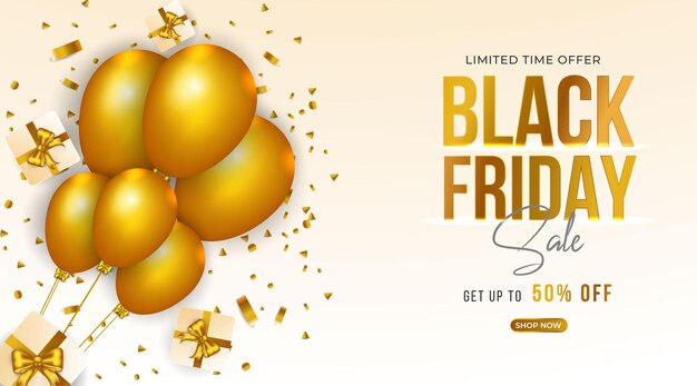 Realistic black Friday sale luxury modern banner design