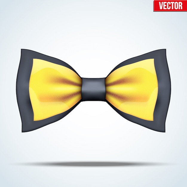 Vector realistic black and gold bow tie