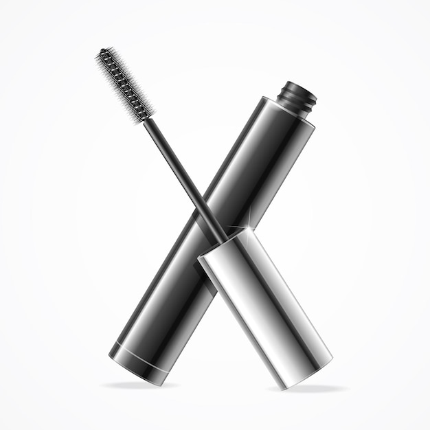 Vector realistic black mascara isolated on white