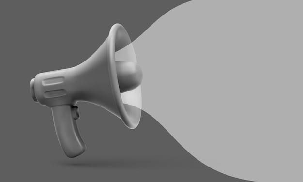 Vector realistic black plastic megaphone marketing concept. vector illustration