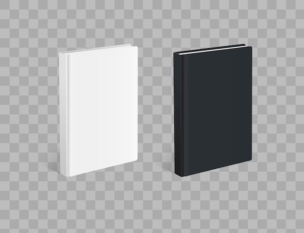 Vector realistic black and white books