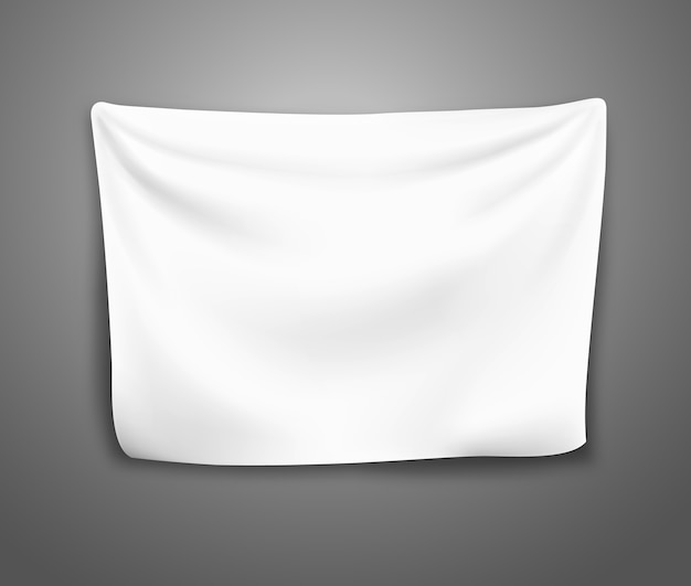 realistic blank banner with pleats