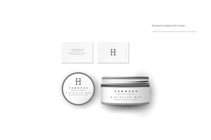 Vector realistic blank cosmetic container for cream, powder or gel. package template.