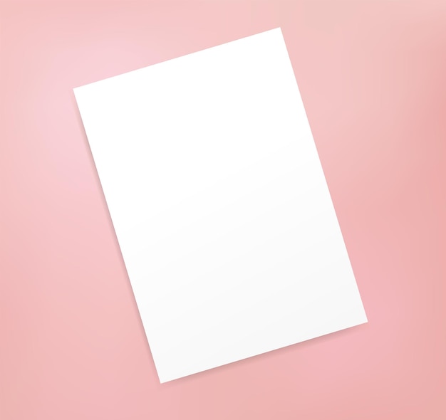 Vector realistic blank page poster mockup template isolated invitation pamphlet cover