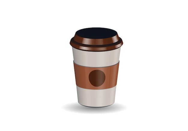 Realistic blank paper coffee cup