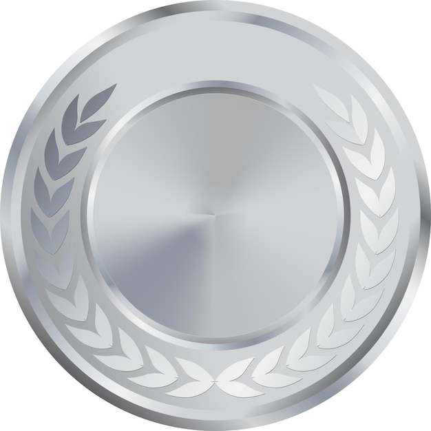 Realistic Blank Silver Medal Vector Blank Silver Award with ribbon Prize Silver Challenge Award Blank Medal Award winner trophy Silver Coin winner