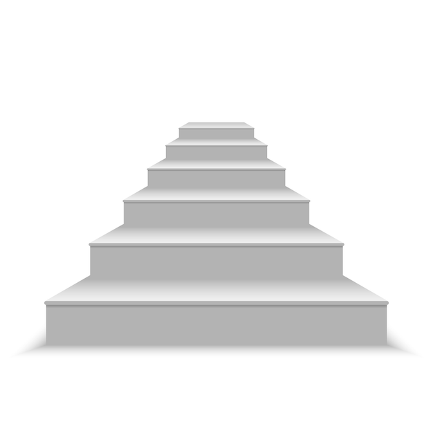 Realistic blank white stairs. vector illustration