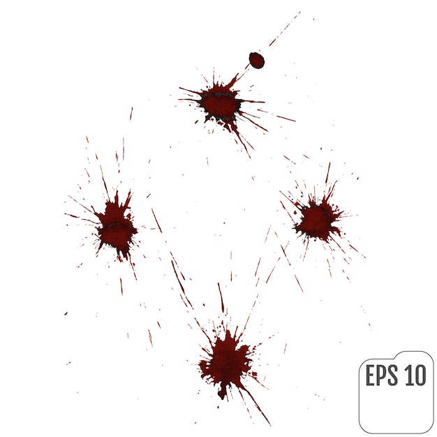 Realistic blood or wine splatters elements of design for halloween vector illustration