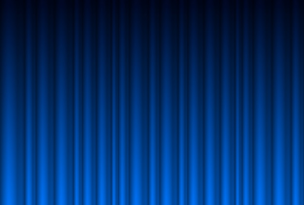 Vector realistic blue curtain