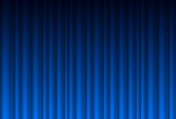 Vector realistic blue curtain