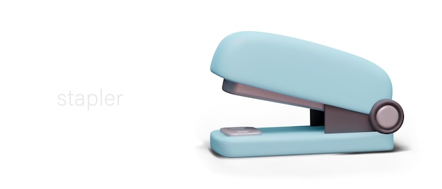 Vettore stapler blu realistico con dettagli neri stapler professionale per articoli da ufficio