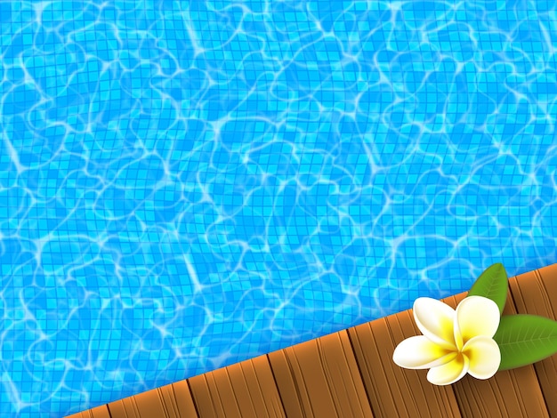 Vector realistic blue swimming pool