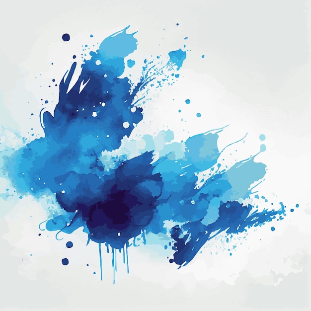 Realistic blue watercolor texture on white background vector