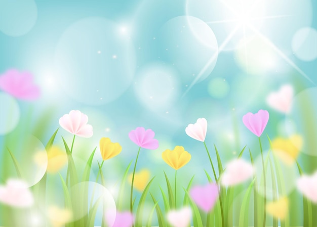 Vector realistic blurred spring background