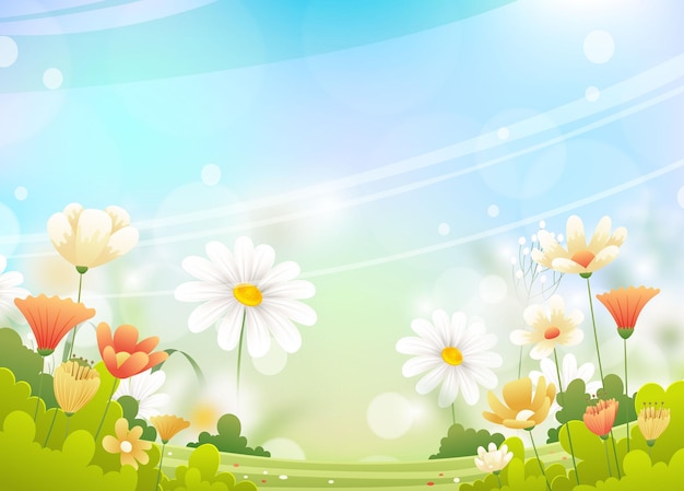 Realistic blurred spring background