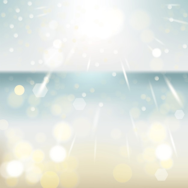 Vector realistic bokeh lights effect on colorful blurred background