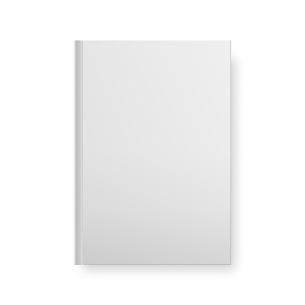 Vector realistic book blank cover isolated on white.  .