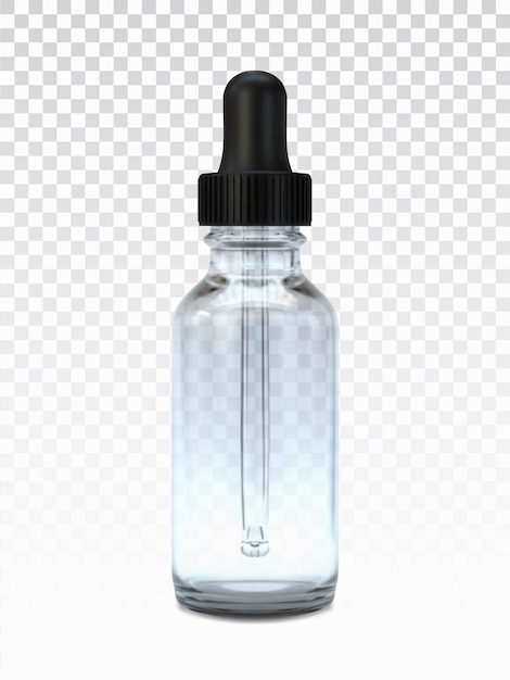 Реалистичная бутылка с черной крышкой и капельницей из мягкой резины для масла cbd