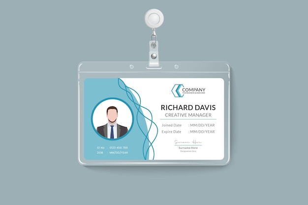 Realistic boutique ID card design