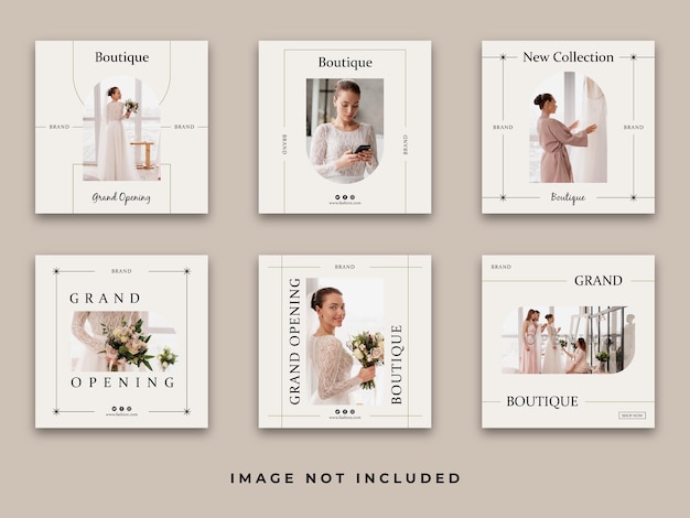 Vector realistic boutique instagram post template