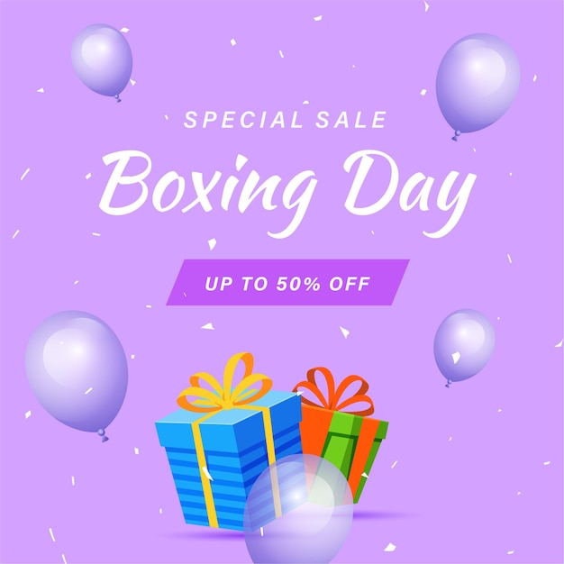 Realistic boxing day illustration