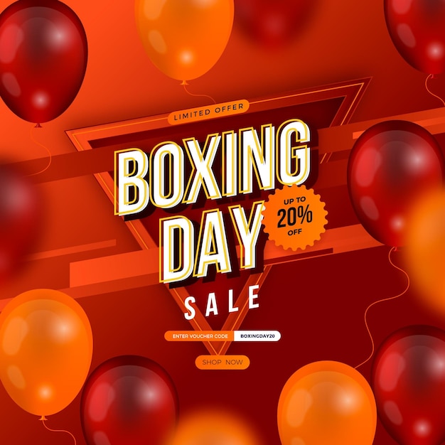 Vector realistic boxing day sale illustration