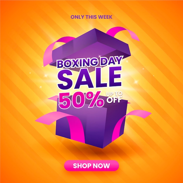Vector realistic boxing day sale illustration