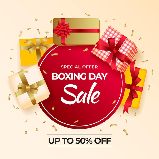 Vector realistic boxing day sale illustration