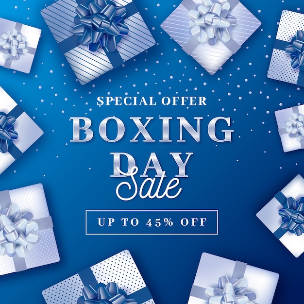 Vector realistic boxing day sale illustration