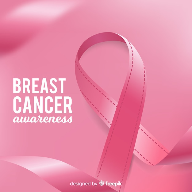 Realistic breast cancer awareness ribbon